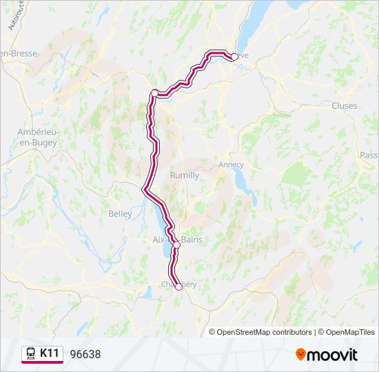 K11 train Line Map