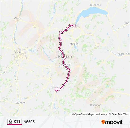 K11 Train Line Map
