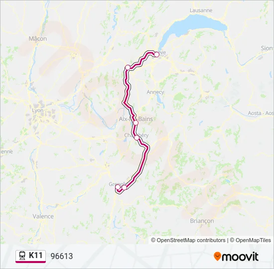 K11 Train Line Map