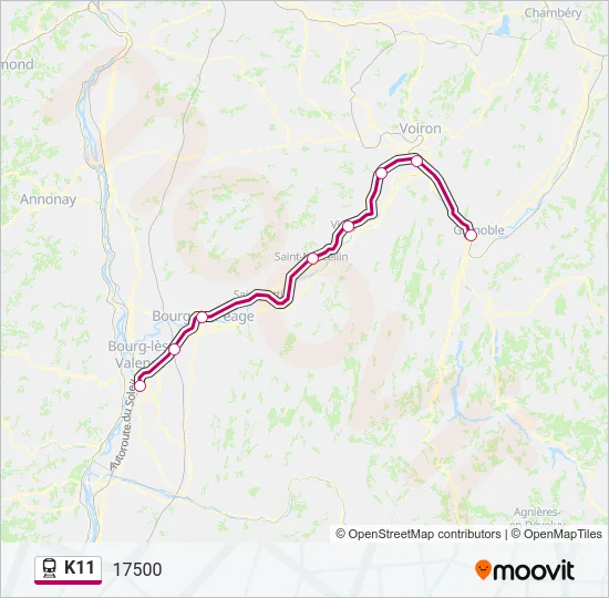 K11 Train Line Map