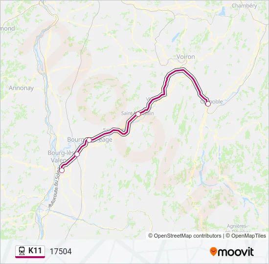 K11 Train Line Map