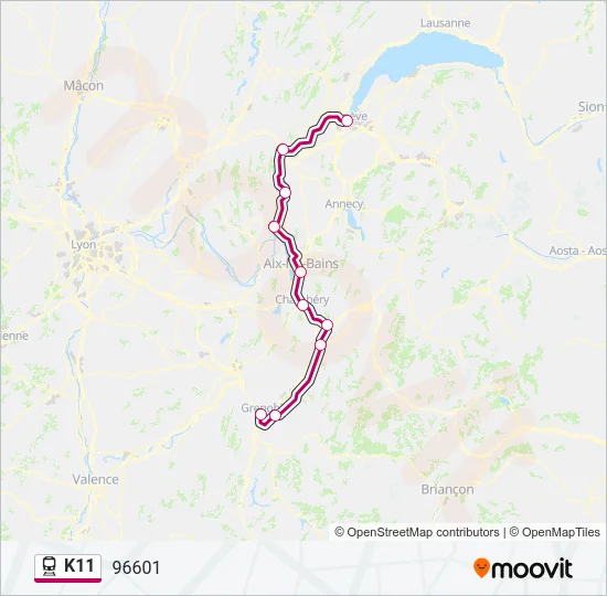 K11 Train Line Map