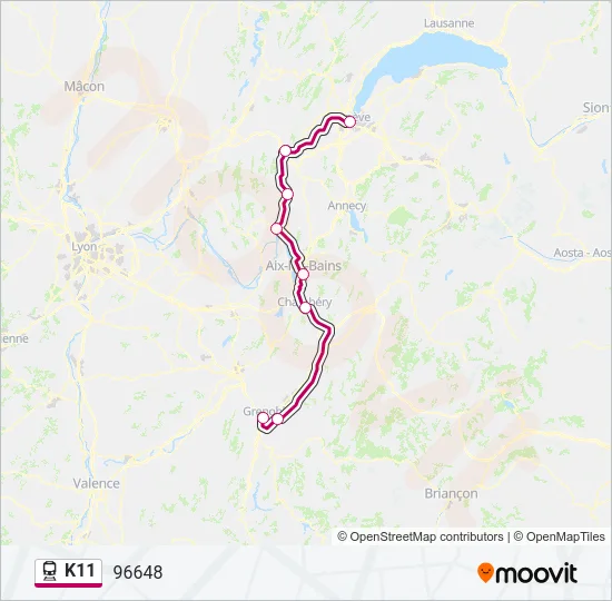 K11 Train Line Map