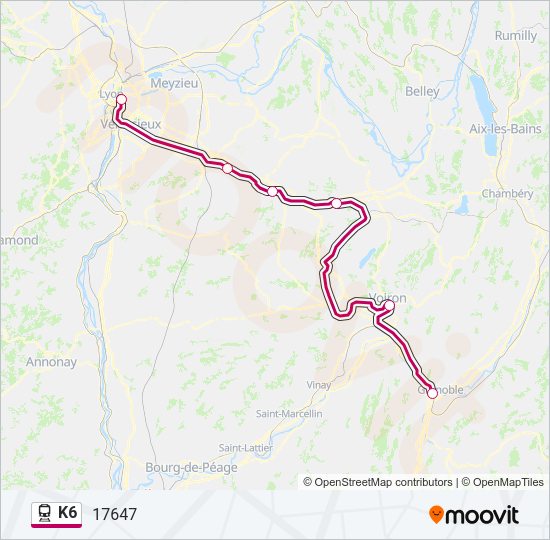 Mapa de K6 de tren