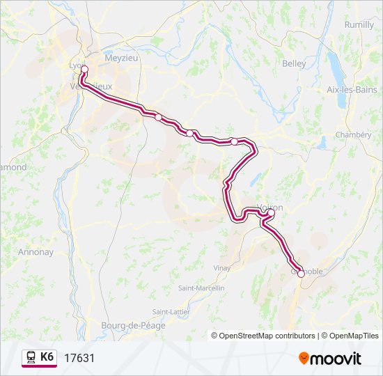 Mapa de K6 de tren