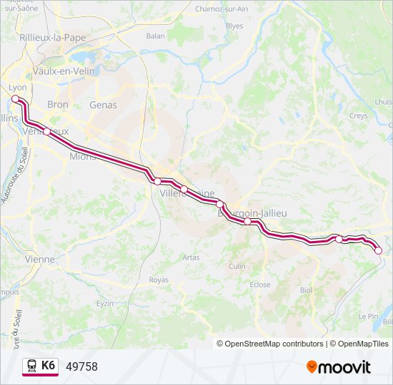 K6 train Line Map