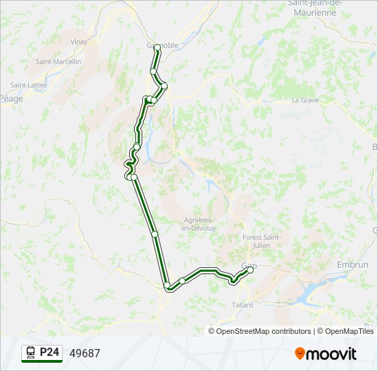 Mapa de P24 de tren