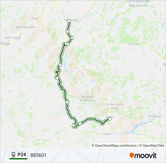 Mapa de P24 de tren