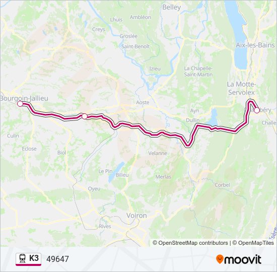 Mapa de K3 de tren