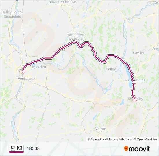 K3 Train Line Map