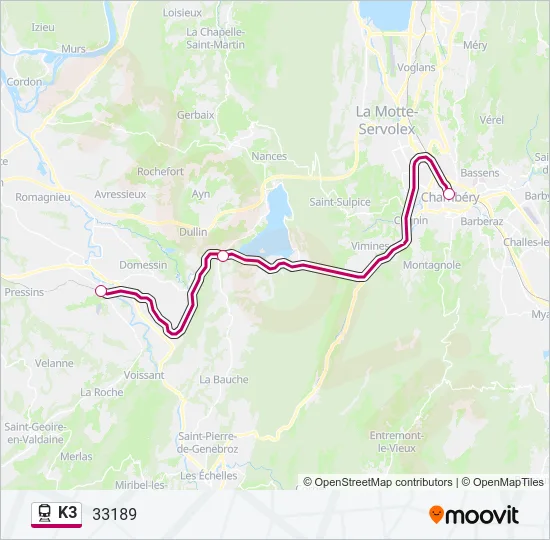 K3 Train Line Map