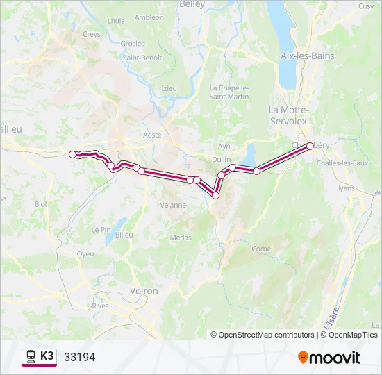 K3 Train Line Map