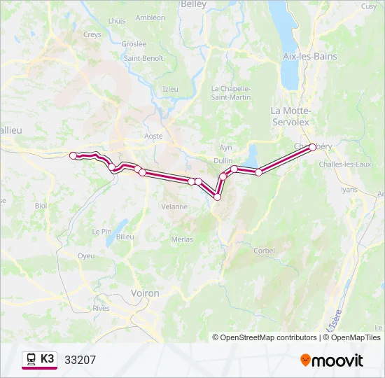 K3 Train Line Map