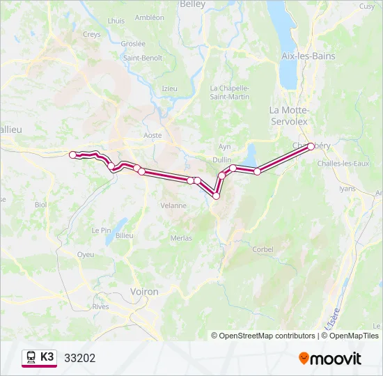 K3 Train Line Map