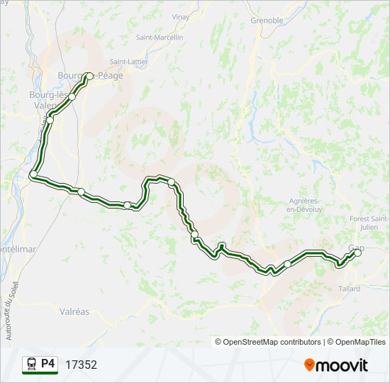 Mapa de P4 de tren