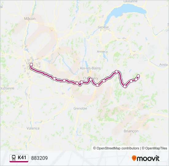 K41 Train Line Map