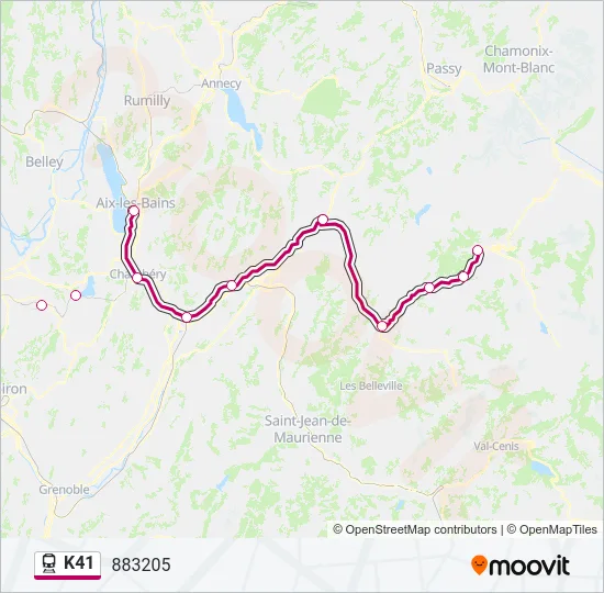 K41 Train Line Map