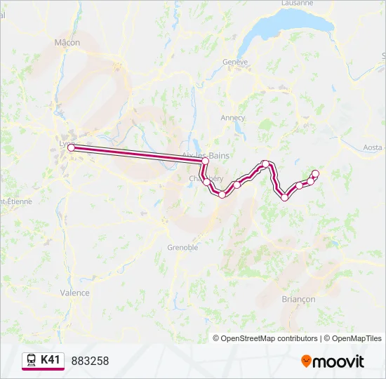 K41 Train Line Map