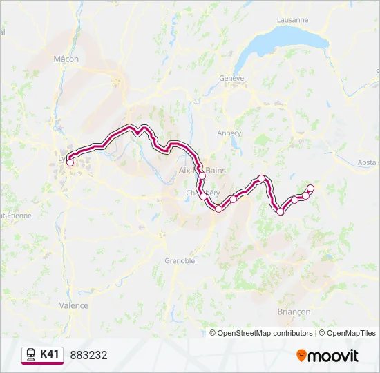 K41 Train Line Map