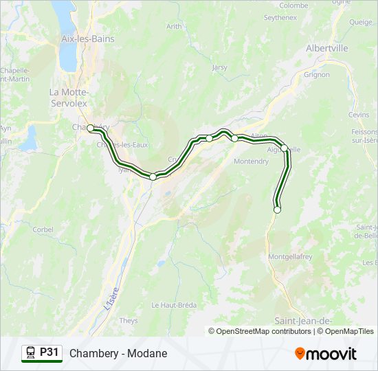 Plan de la ligne P31 de train