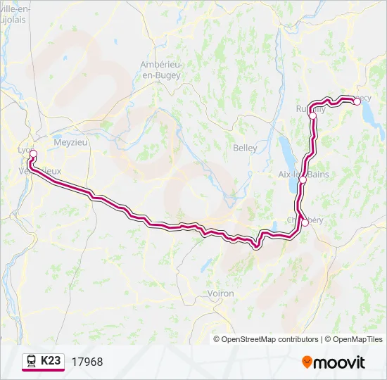 K23 Train Line Map