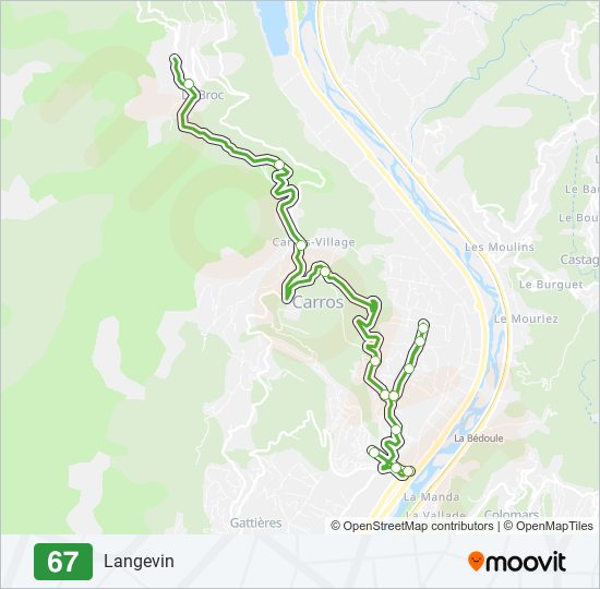 67 bus Line Map