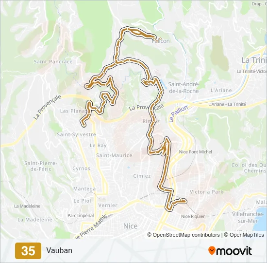 35 Bus Line Map