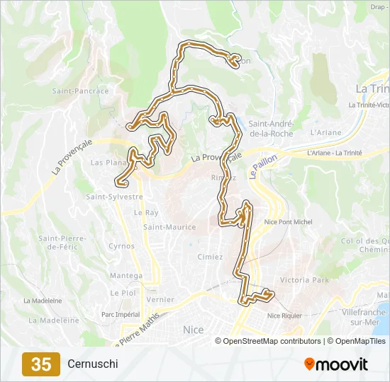 35 Bus Line Map