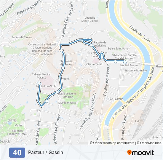 Mapa de 40 de autobús