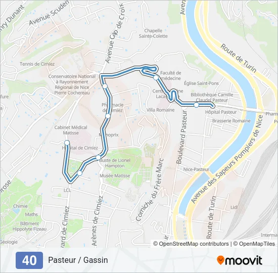 40 Bus Line Map
