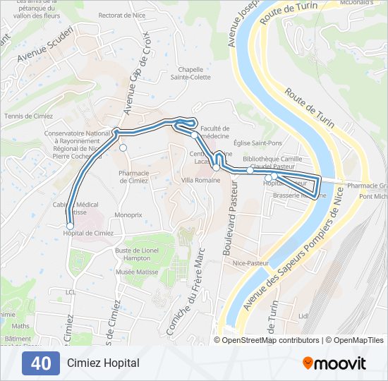 40 bus Line Map