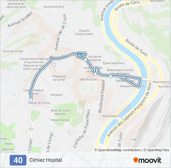 40 Bus Line Map