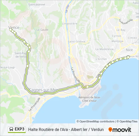 EXP3 Bus Line Map