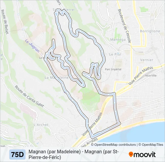 75D Bus Line Map