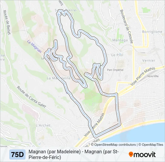 75D Bus Line Map