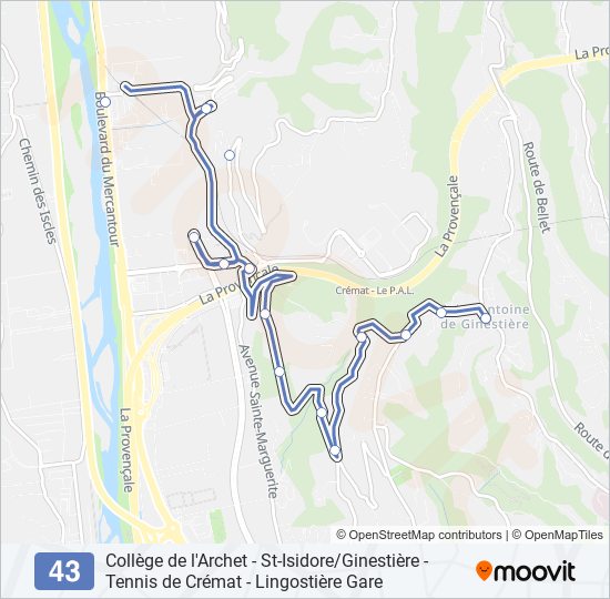 Mapa de 43 de autobús