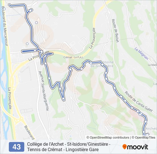 Mapa de 43 de autobús