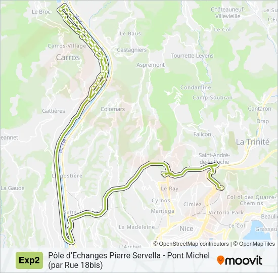 EXP2 Bus Line Map