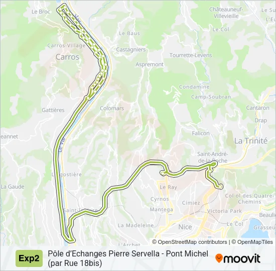 EXP2 Bus Line Map