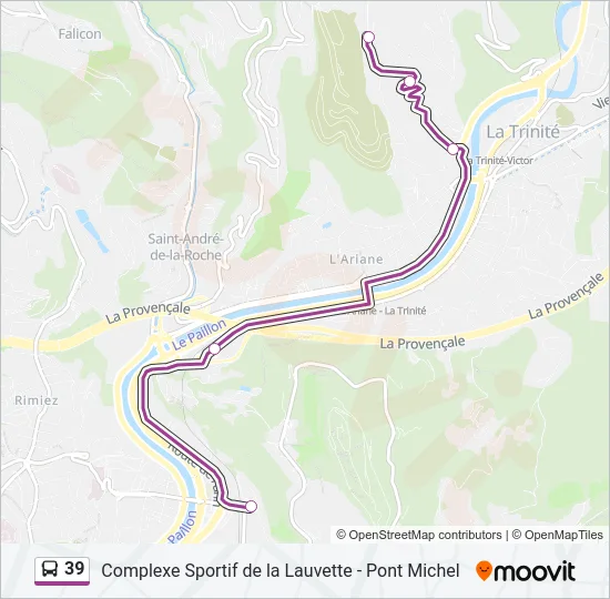 39 Bus Line Map