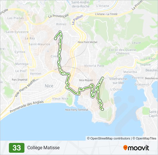 33 bus Line Map