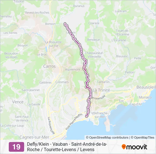 Mapa de 19 de autobús