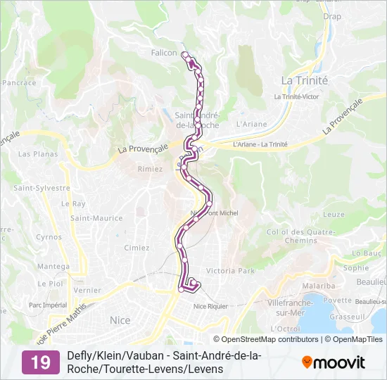 19 Bus Line Map