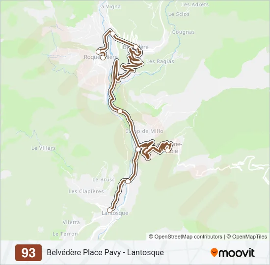 93 Bus Line Map