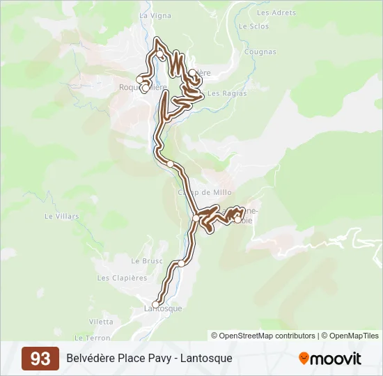 93 Bus Line Map