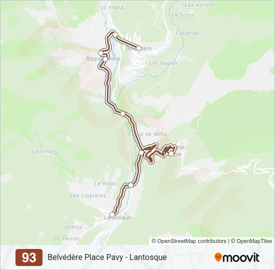 93 Bus Line Map