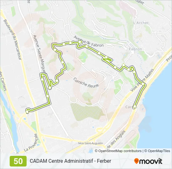 50 Bus Line Map