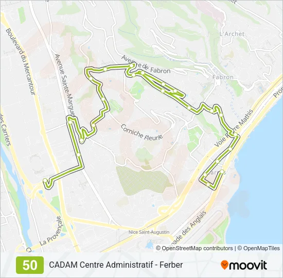 50 Bus Line Map