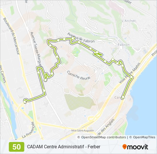 Mapa de 50 de autobús