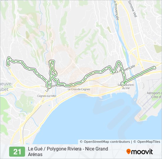 Mapa de 21 de autobús